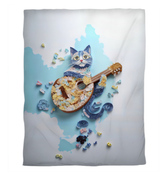 Serene winter-themed kirigami art duvet cover.